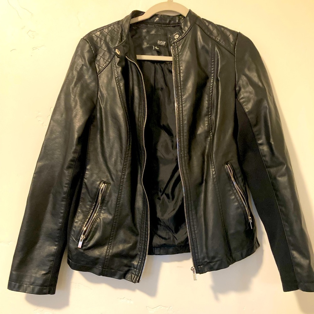 a.n.a. Black Faux Leather Jacket